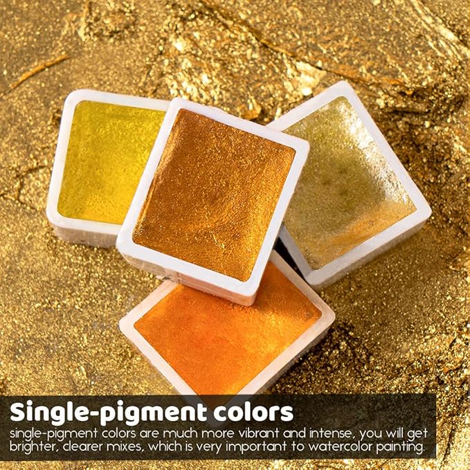 Paul Rubens Artist Watercolor Paints-Metallic Glitter Solid Colors-Pink - Image 5