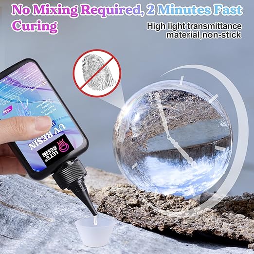 LET'S RESIN UV Resin, 200g High Viscosity Crystal Clear Thick UV Resin Kit - Image 2