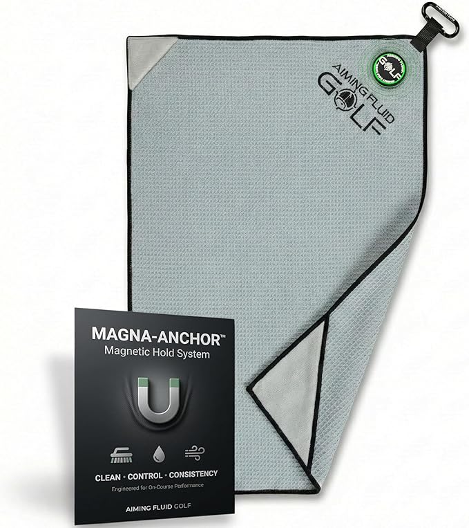Magnetic 3-Stage Cleaning System Golf Towel - Microfiber Rag with Magnet for Golfcart Bags for Men and Women Golfers Accessories (Limited Edition Birdie Blue, 16" x 24" Stubby)