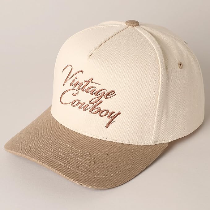 MIRMARU Two-Tone Vintage Canvas Trucker Hats for Men & Women, Adjustable Size Baseball Caps with Trendy Embroidered Design