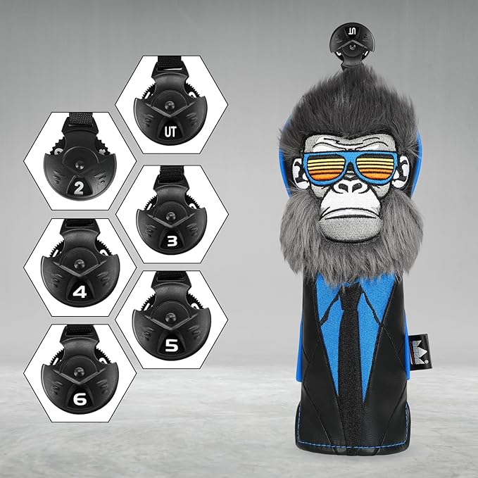 Craftsman Golf Gorilla with Suits Want to Take a Vacation 460CC Driver Headcover Fairway Wood Hybrid Blade Mallet Putter Cover Gift for Men