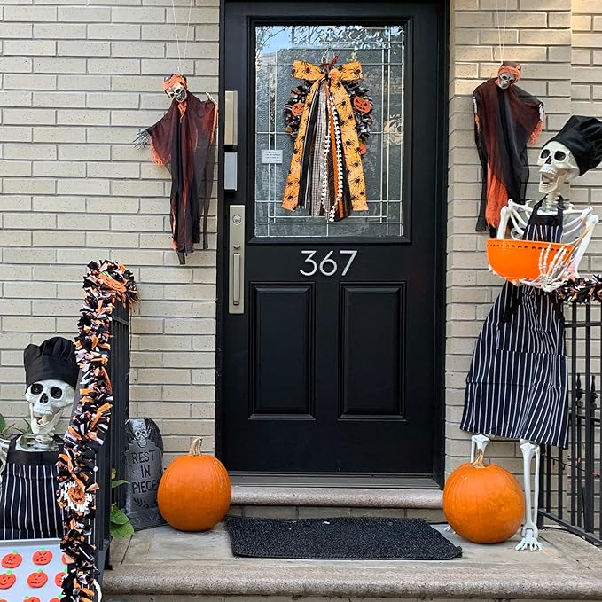 Large Halloween Ribbon Bow for Wreath - Image 5
