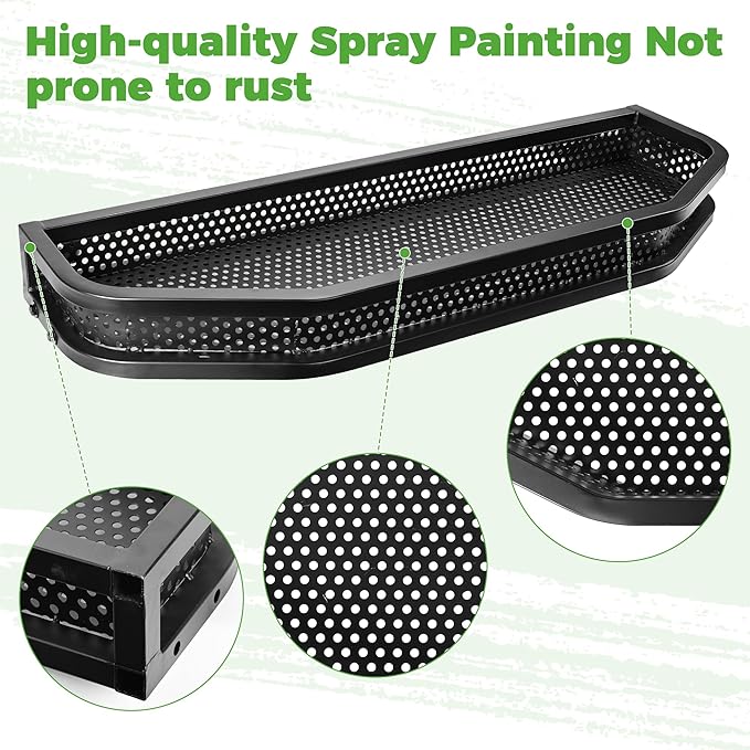 10L0L Golf Cart Front Cargo Basket for EZGO TXT/RXV、Club Car DS/Precedent、Yamaha G22/G29 - Heavy-Duty Steel Mesh Storage Rack, Gas/Electric Compatible