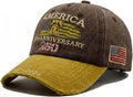 USA 250th Anniversary Hat, Adjustable 250th Anniversary Printed Patriotic Baseball Caps, Tribute Retro Washed Hat