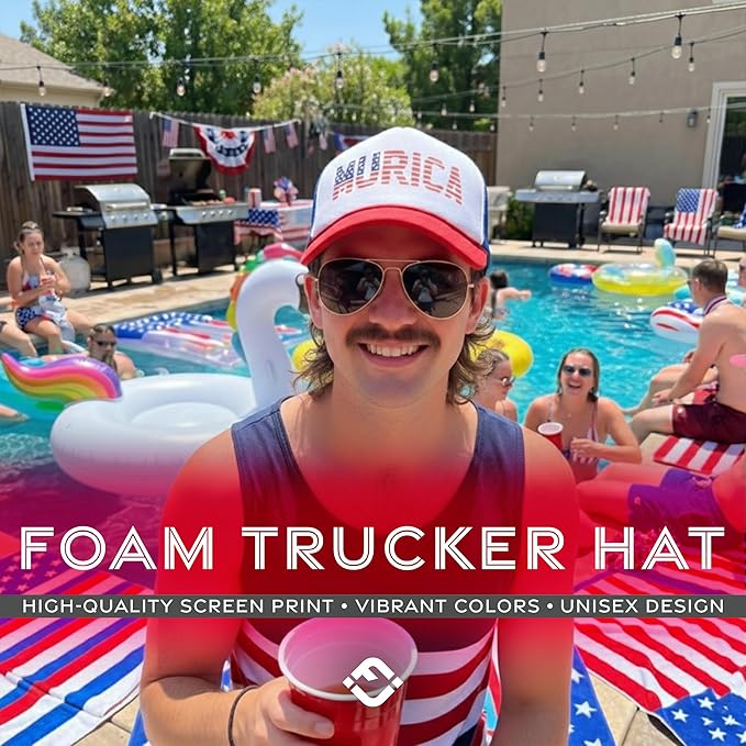 Funky Junque Premium Mesh Snapback Trucker Hat - Stylish Comfort for All - Patriotic, Humor & More