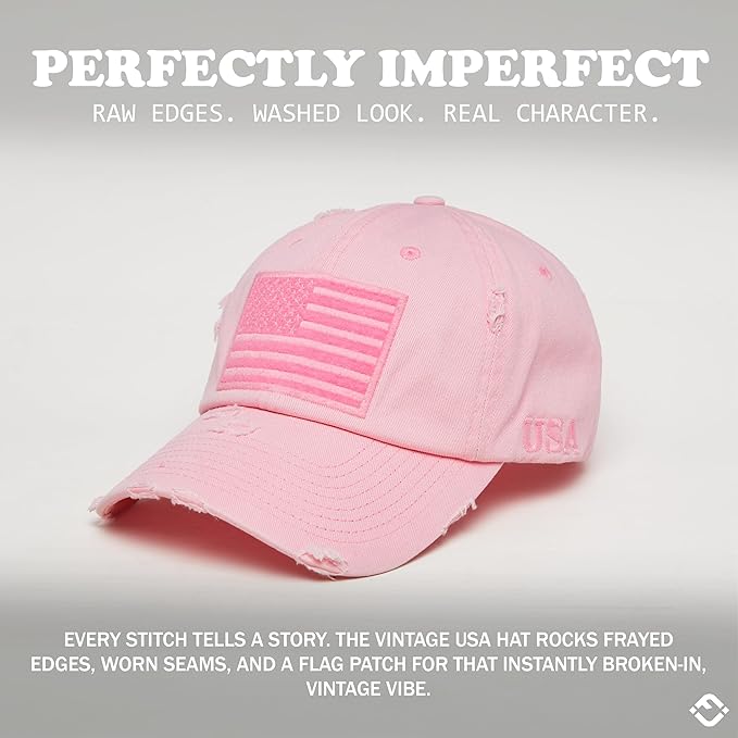 Funky Junque Distressed Vintage Baseball Cap - Embroidered Patch Women's Hat - Holiday, Lifestyle & Patriotic Designs