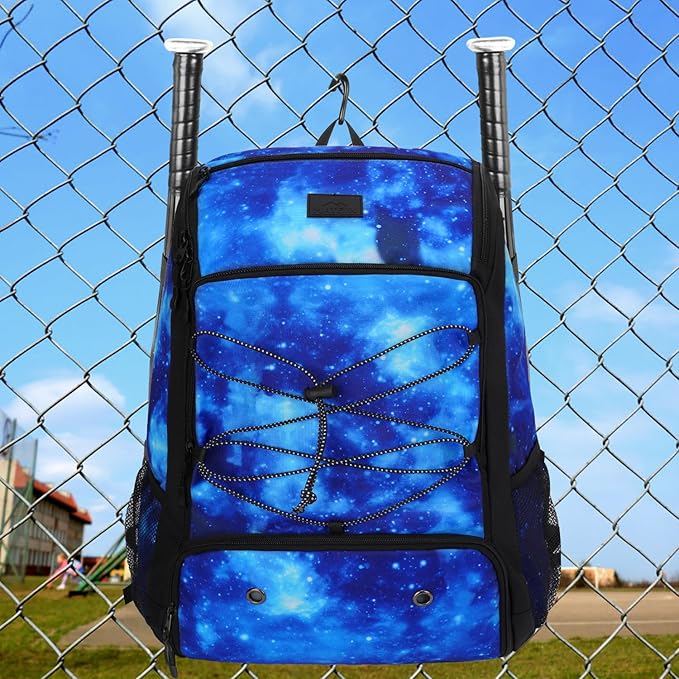 MATEIN Baseball Backpack, Softball Bat Bag with Shoes Compartment for Youth, Boys and Adult, Lightweight Baseball Bag with Fence Hook Hold TBall Bat, Batting Mitten, Helmet, Caps, Teeball Gear