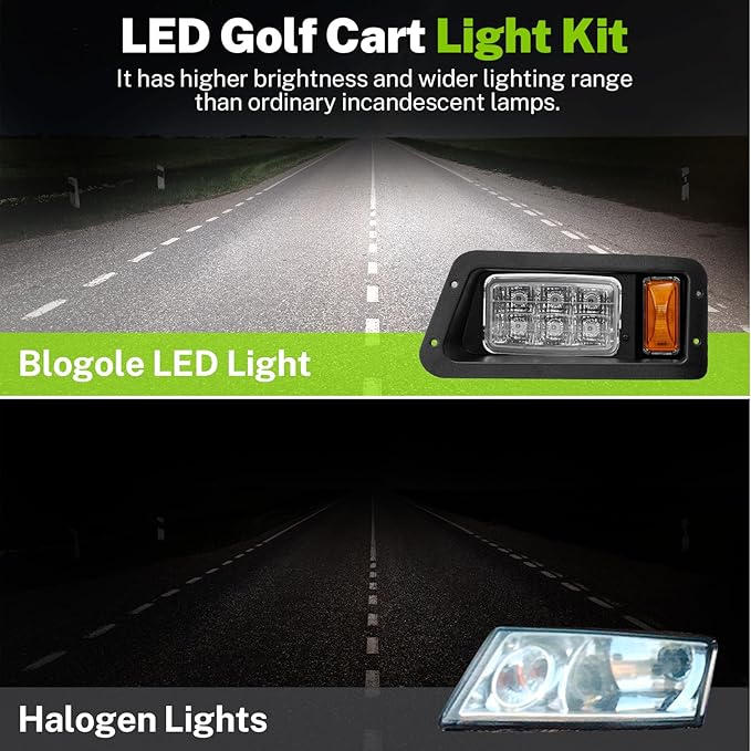 LED Headlights and Tail Lights Kit Compatible Yamaha G14, G16, G19, G22 Golf Cart Models