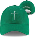 Christian Redeemed Cross Nails Hats for Men Women, Vintage Adjustable Cotton Embroidered Front & Back Baseball Cap