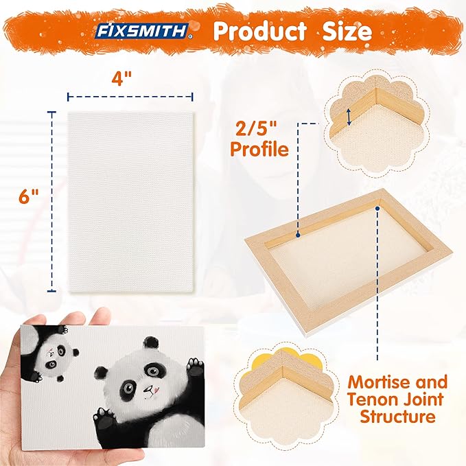 FIXSMITH Mini Stretched Canvas for Painting - Image 2