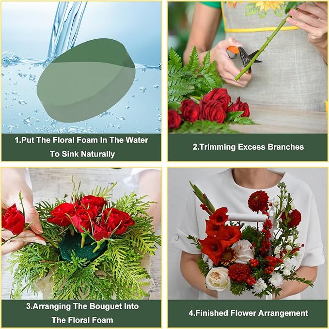 IHDYPPEW 10 PCS Superior Floral Foam Blocks, 6.5 Inch Large Dry Green Foam - Image 3