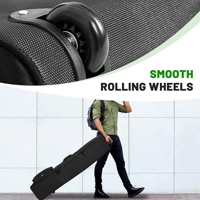 DAREKUKU Golf Travel Bags for Airlines with Adjustable Support Rod and Detachable Shoulder Straps, Hard case Top Soft Foldable Golf Club Travel Covers