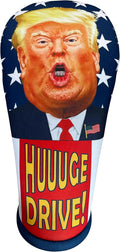Trump Golf Driver Headcover – Funny MAGA “HUUUGE Drive” USA Patriotic Club Cover – Thick Foam Protection – Easy On/Off – Great Golf Gift by BeeJos