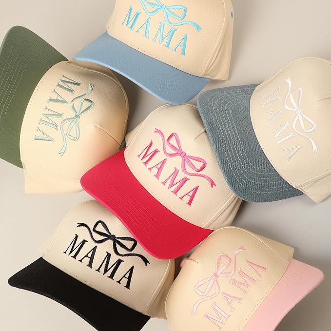 MIRMARU Two-Tone Vintage Canvas Trucker Hats for Men & Women, Adjustable Size Baseball Caps with Trendy Embroidered Design