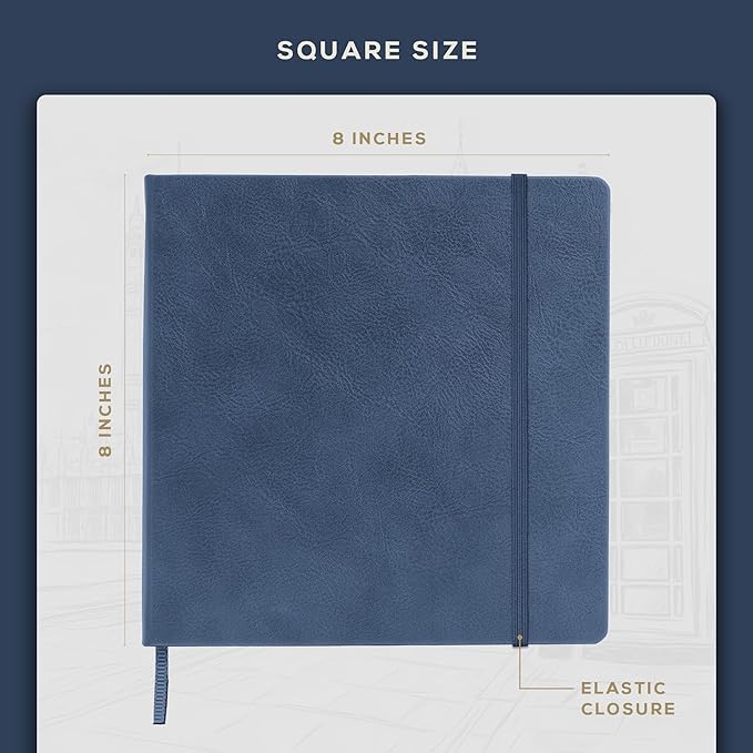 Beechmore Books Square Sketchbook – 8x8 Premium Vegan Leather Bound Large - Image 3