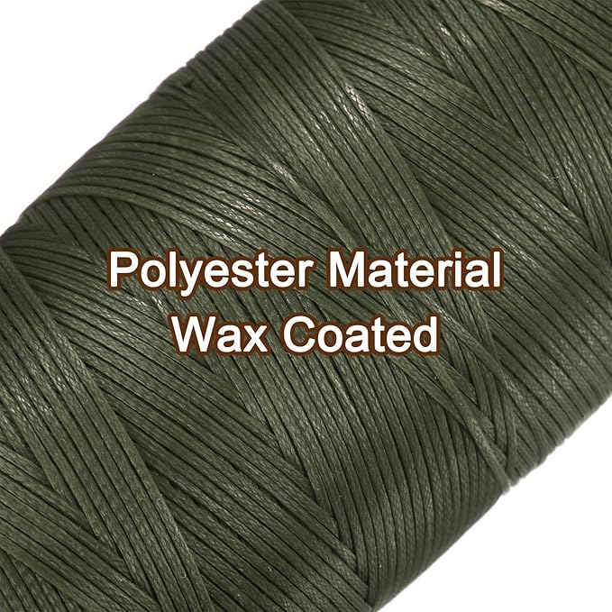 uxcell 150D 0.8mm Flat Waxed Thread 284 Yards Polyester Leather Sewing Waxed - Image 4