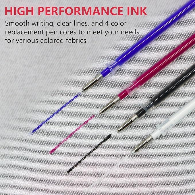 20 Pcs Heat Erasable Pens for Fabric 4 Colors Heat Erasable Fabric Marking Pens - Image 4