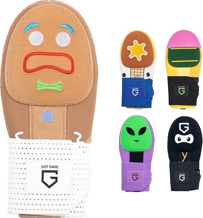 Got Game Baseball Sliding Mitt - Youth and Adult Sizes - Drippy Drip Accessory Gingerbread Man, Ice Cream, Alien, Ninja, Pencil, Cowboy