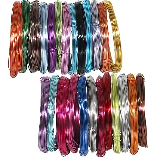 25 Rolls 820 Feet Colored Aluminum Craft Wire 0.8 mm Flexible Metal Artistic by Ourart