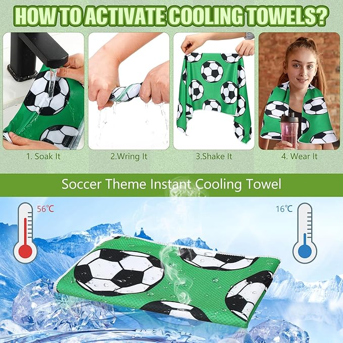 Peryiter 12 Counts Mini Cooling Towel, 30" x 9" Baseball Softball Soccer Golf Sweat Towel, Breathable Chilly Rag, Microfiber Sport Rags for Team Gym Running Coach Gift