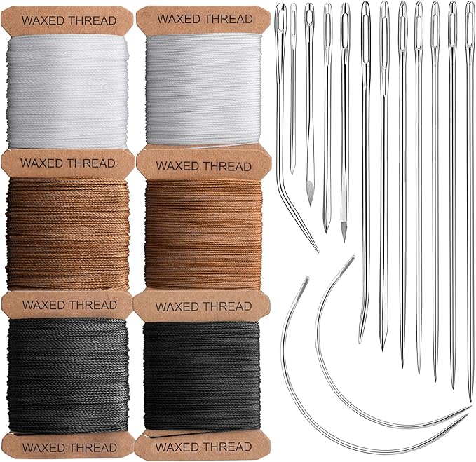IMZAY 132 Yards Upholstery Repair Kit, 0.55MM and 0.8MM Waxed Sewing Thread by Imzay