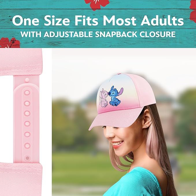 Disney Stitch Dad Hat, Adult Cotton Baseball Cap with Curved Brim