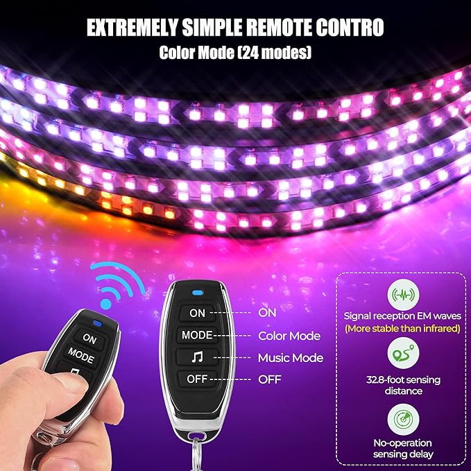 10L0L 6 Pack Golf Cart Underglow Lights,RGB LED Light Strips Waterproof Underbody Lighting Kit for Yamaha EZGO Golf Cart Accessories