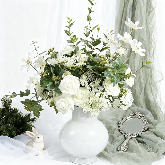 Artificial Flowers Foam Fake Roses 25pcs White Roses - Image 4
