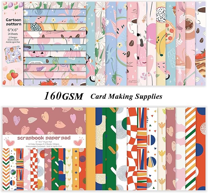 48 Sheets 24 Designs Scrapbook Paper Pad, Scrapbooking DIY Decorative - Image 2