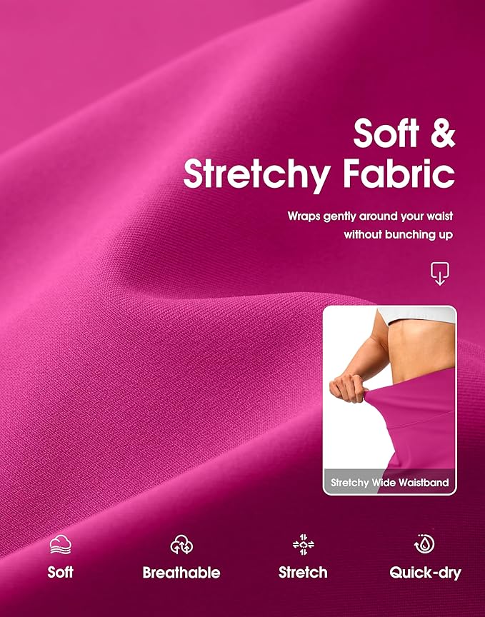 G Gradual 18" Golf Skirts for Women Zipper Pockets Mid Length Skort with Shorts Underneath High Waist Tennis Pickleball