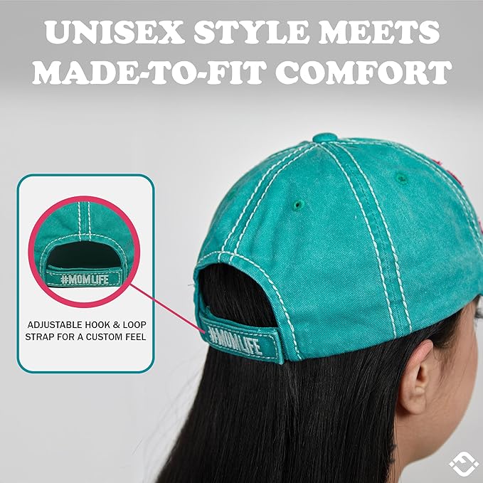 Funky Junque Distressed Vintage Baseball Cap - Embroidered Patch Women's Hat - Holiday, Lifestyle & Patriotic Designs
