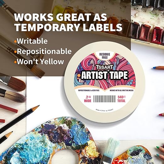 3 Pack White Artist Tape - Image 4