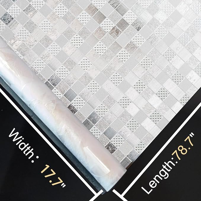 Window Privacy Film Decorative for Front Door, Bathroom Static Cling Stained - Image 8