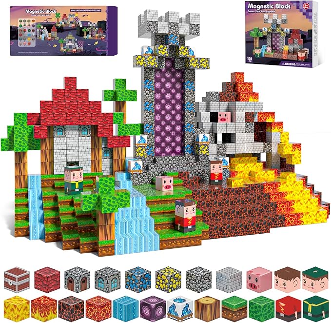 100PCS Magnetic Blocks by Kryzomat-EnjoyYourBuildingFun