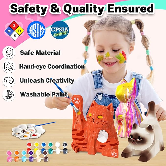 FUNZBO 3pcs Paint Your Own Cat Lamp Kit - Image 3
