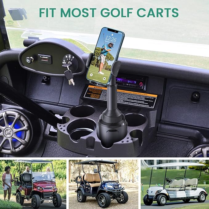 ICARMOUNT Golf Cart Phone Holder Mount, Golf Cart Accessories Universal Cup Phone Holder Mount for All 4.7-6.9" Cell Phones, Fit EZGO Club Car Yamaha, Car, Truck, Golf Gifts for Men, Women