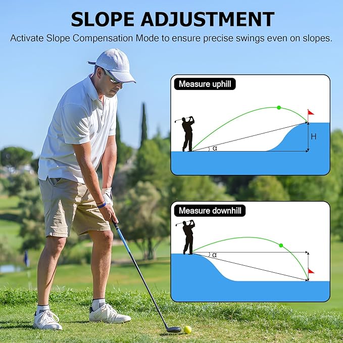 1200 Yards Golf Rangefinder with Slope, 7X Magnification, Flag Pole Locking Vibration, Rechargeable Battery with Magnet Stripe,Ideal Golf Accessories for Golfers & Hunting