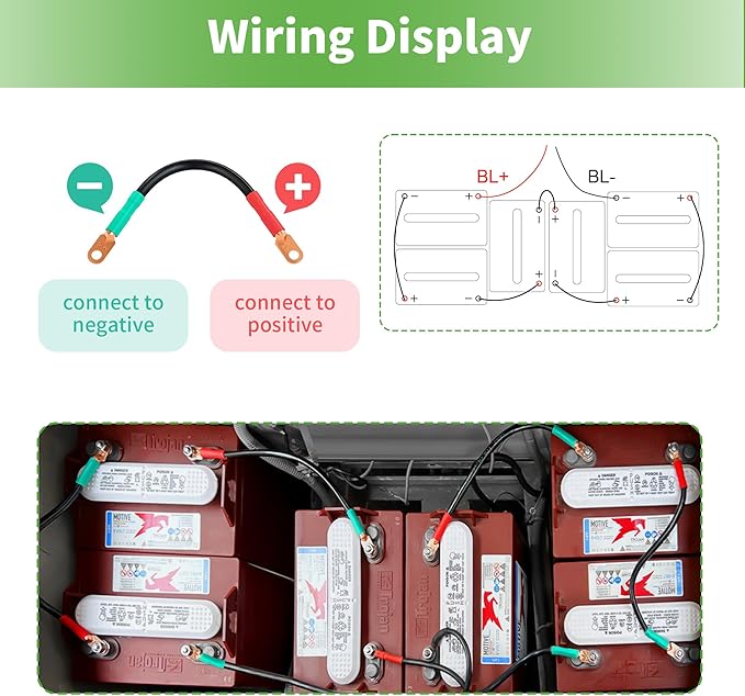 10L0L 3 Awg Golf Cart Heavy Duty Battery Cables for 48 Volt Club Car DS & Precedent 1994 Up, 7 PCS Pure Copper Golf Battery Wiring Cables, 14"+41" Long