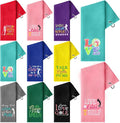 Fanfanwin 9 Pcs Golf Towel Bulk 24 x 16 Inches Microfiber Waffle Towel with Clip Tri Fold Portable Rag Accessories for Golf Bag Mini Tournament Club Yoga Fitness Remove Sand Mud Dirt Sweat(Classic)