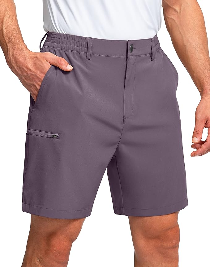 Pinkbomb Men's Golf Shorts with 6 Pockets Stretch Quick Dry Hiking Work Dress Shorts for Men
