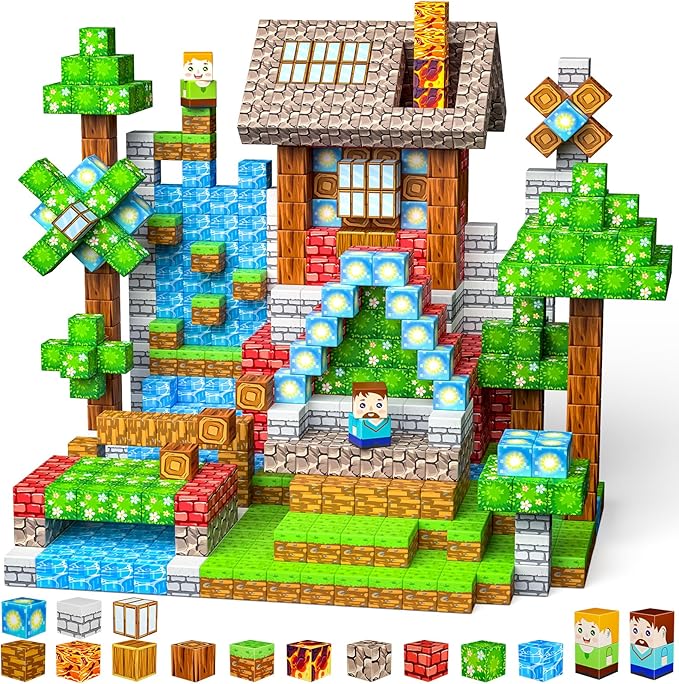 Magnetic Blocks, Magnet Blocks Tiles Constructions Toys, STEM Educational by Unknown