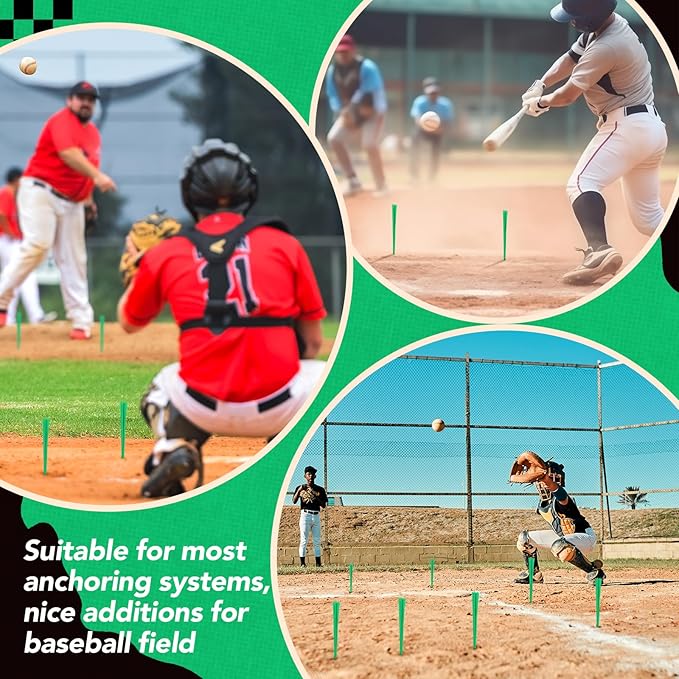 Shappy 48 Pcs Base Plugs Baseball Base Anchors with Tassel Heavy Duty Rubber Plug Dig Tools for Baseball Field Softball Drill
