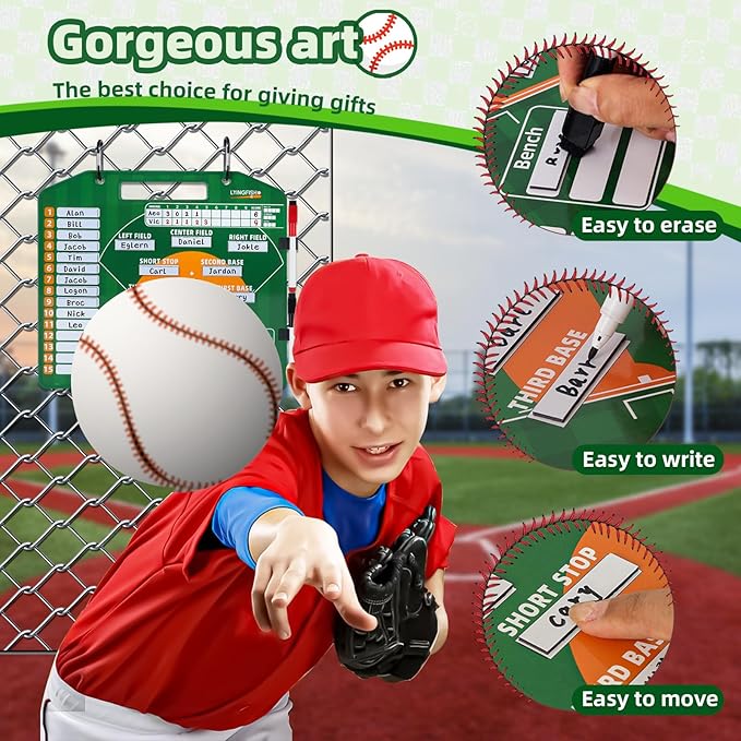 Baseball Lineup Magnets, 40Pcs 0.51 x 2.31 Inch Strong Magnetism Magnetic Baseball Lineup Board Reusable Magnets for Baseball Lineup Board Free Movement Softball Magnetic Lineup Board for Dugout
