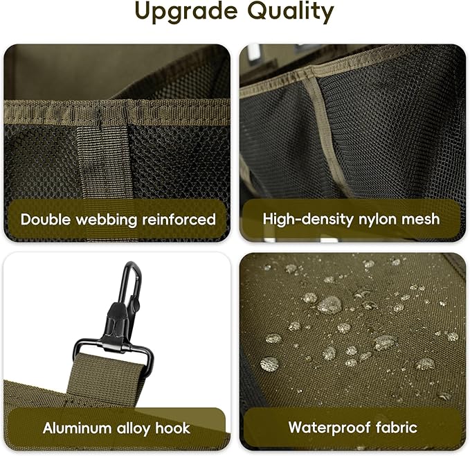 KAVIGOR Baseball/Softball Dugout Organizer - 15+ Helmet & Glove Storage Bag, Military-Grade 900D Fabric & 6 Reinforced Steel Hooks