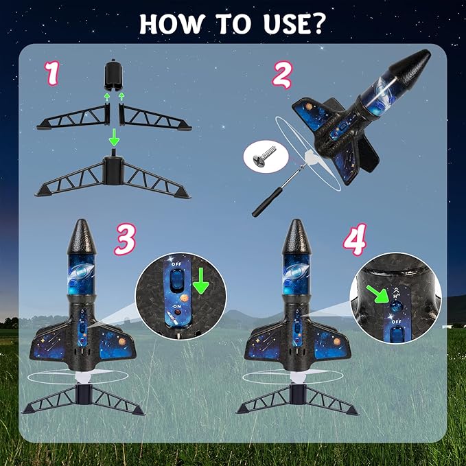 Rocket Launcher for Kids -200 Feet of Flight Altitude, Auto Electric Rocket Toys - Image 4
