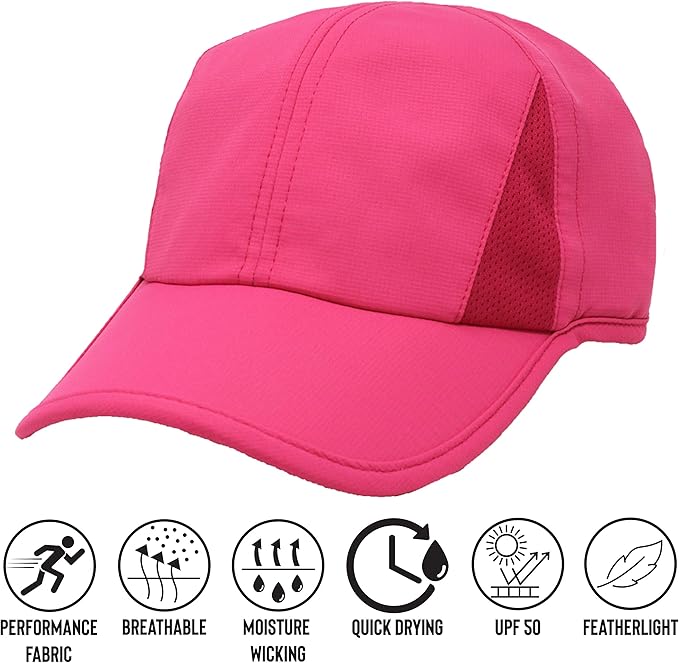 Ponyflo Women’s Ponytail Baseball Cap, Patented Active Feather-Light Hat with Open Back