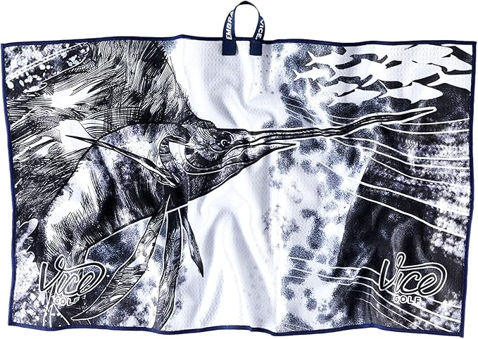 Vice Golf Shine Microfiber Towel | Navy | Perfect for Cleaning Clubs and Balls | Multiple Colors Available