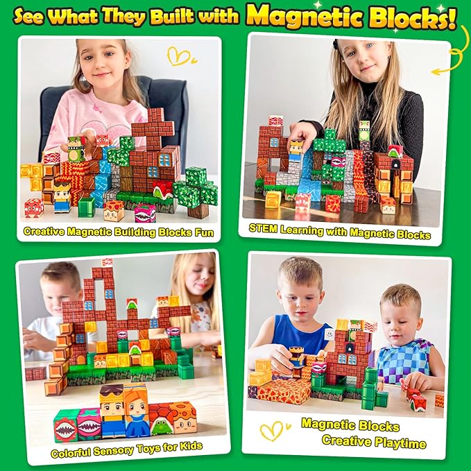 100PCS Magnetic Blocks Magnetic Building Blocks Sensory Toys - Image 2