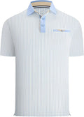 Esabel.C Men's Golf Polo Shirts Print Moisture Wicking Short Sleeve Dry Fit Stretch Polo Shirts for Men with Faux Pocket