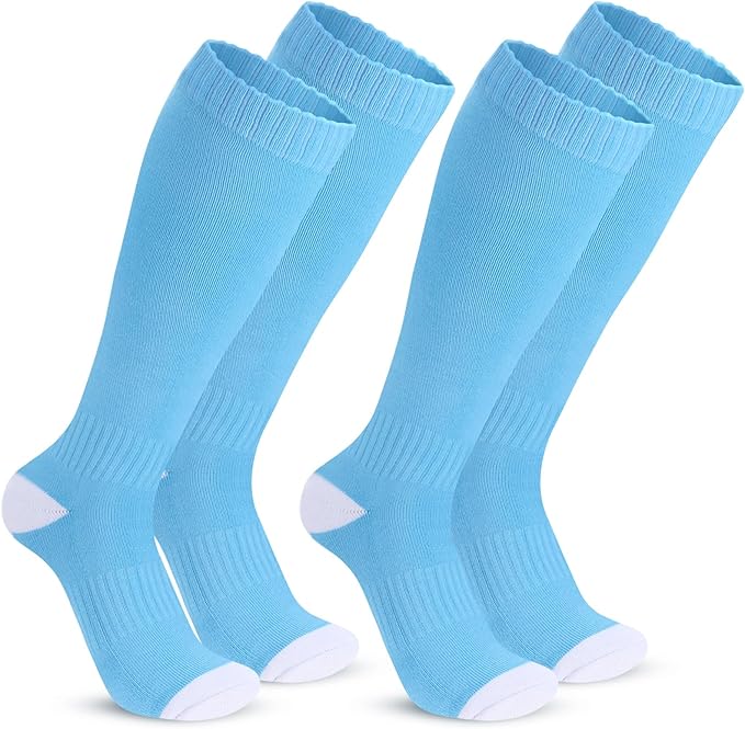 Haysandy 2 Pairs Baseball Softball Socks Athletic Soccer Football Sports Socks Over the Calf for Adult Men Women